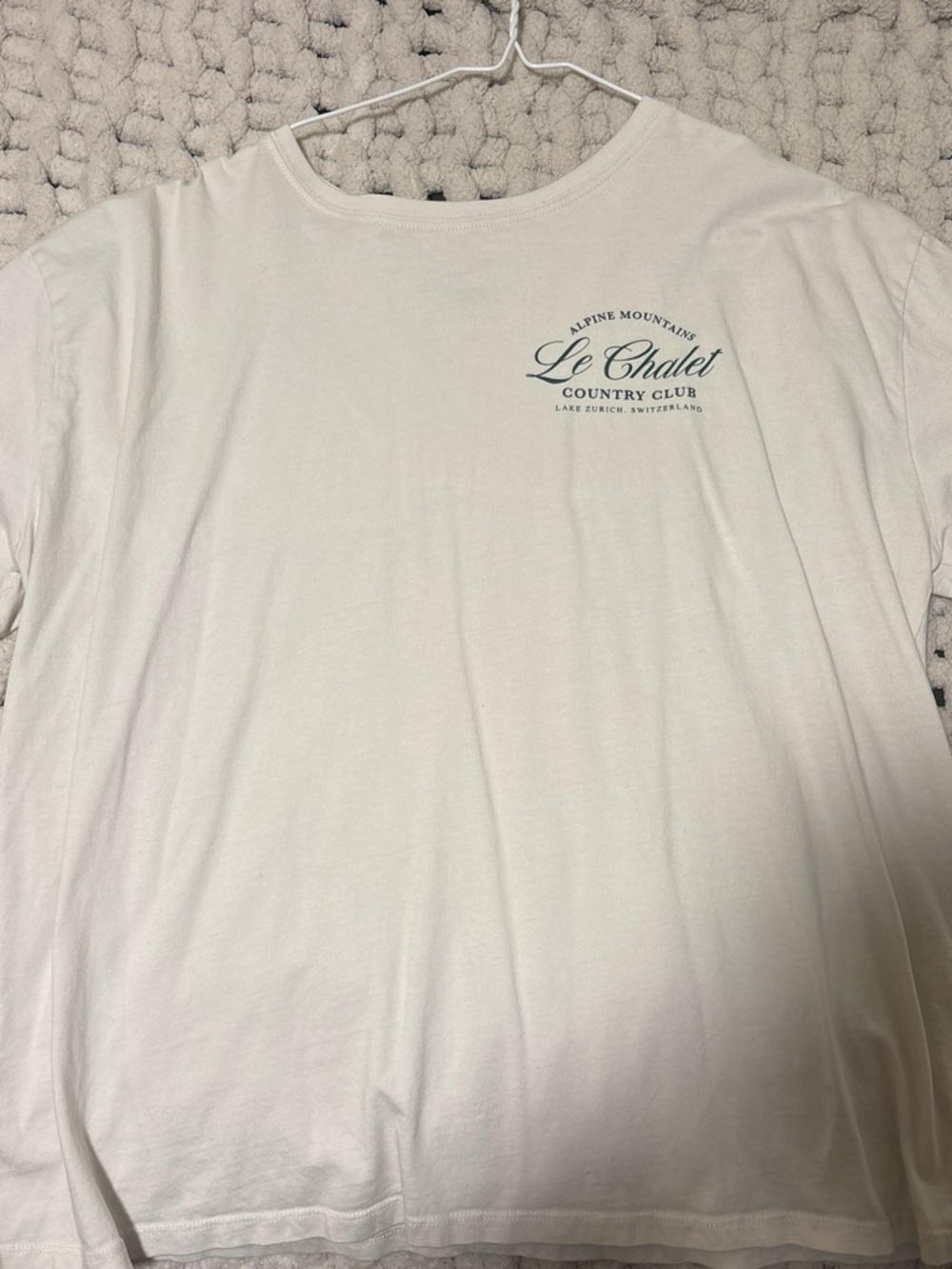 wild fable Cream Short-Sleeve Tee with Chest Script Logo